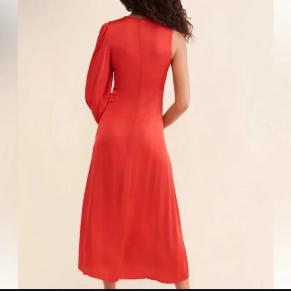 FARM RIO Red Dress with Gold Accent Ring